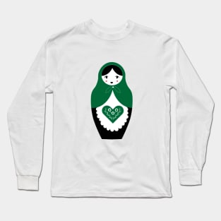 Matryoshka Nesting Doll, Green Long Sleeve T-Shirt